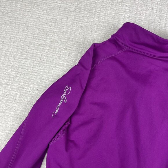 Y2K Salomon Fleece Retro Purple / Yellow Full Zip Hiking Jacket Actitherm Wom L - Picture 16 of 16